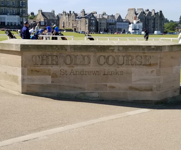 The Old Course St Andrews Links entrance marker, St Andrews, Scotland